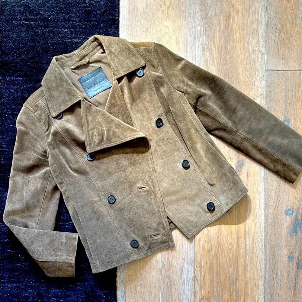 All Saints 100% Suede Leather DeeBee Blazer in US 4